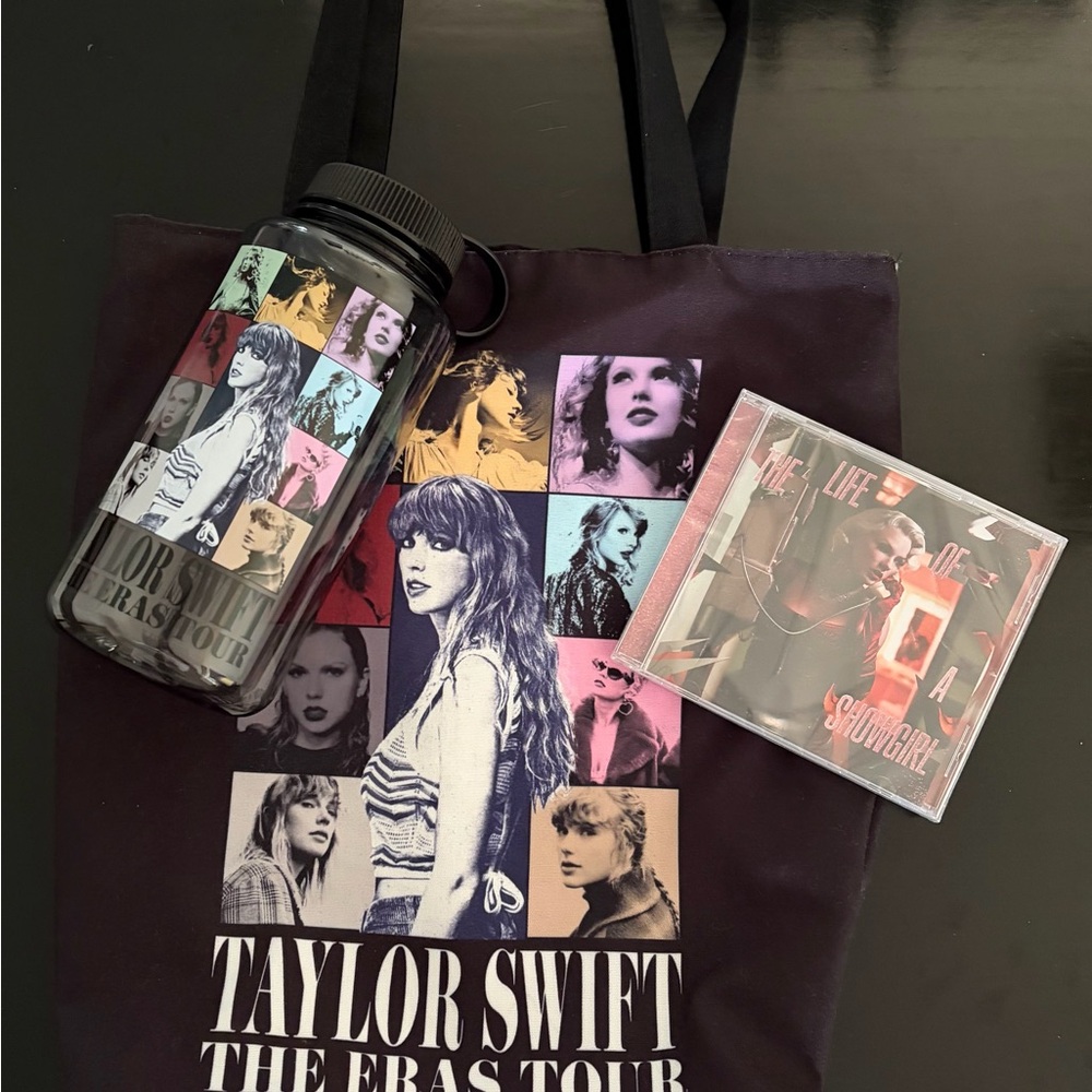 Taylor Swift The Eras Tour Tote Bag and Water Bottle w/TLOAS CD